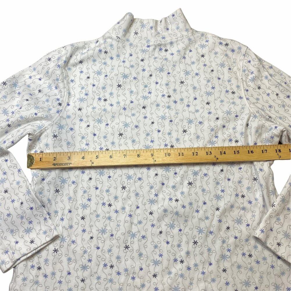 Croft & Barrow Mock Turtleneck White with Snowflakes Size PL - Picture 9 of 12